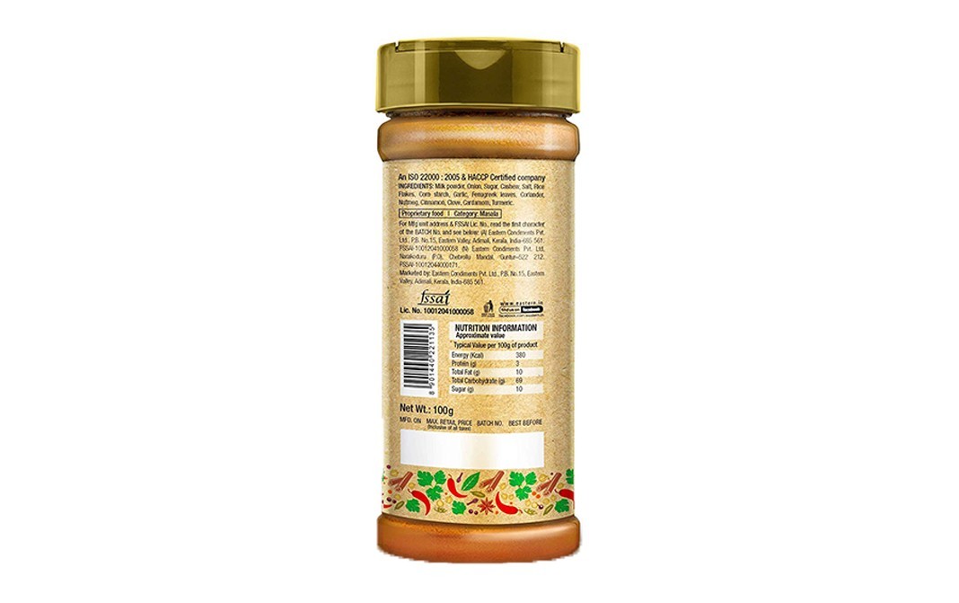 Eastern Spice Blend Methi Mutter Malai Masala   Plastic Bottle  100 grams